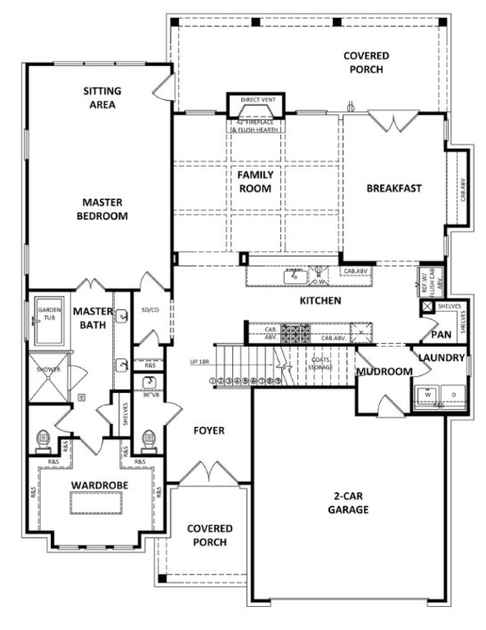 Gardenia floor plan new homes by Heatherland Homes in Atlanta, Marietta, Fairburn, Villa Rica Georgia