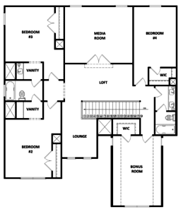 Gardenia floor plan new homes by Heatherland Homes in Atlanta, Marietta, Fairburn, Villa Rica Georgia