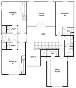 Gardenia floor plan new homes by Heatherland Homes in Atlanta, Marietta, Fairburn, Villa Rica Georgia