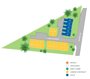 Park at Sandy Springs siteplan new homes Atlanta including Fairburn, East Cobb & Villa Rica, GA.