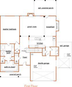 Gardenia floor plan new homes by Heatherland Homes in Atlanta, Marietta, Fairburn, Villa Rica Georgia