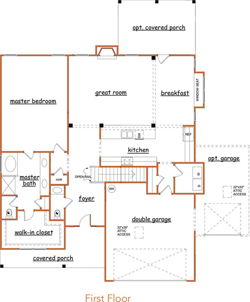 gardenia-f1 Gardenia floor plan new homes by Heatherland Homes in Atlanta, Marietta, Fairburn, Villa Rica Georgia